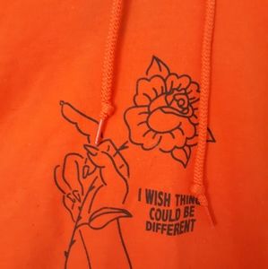 Bright orange hoodie